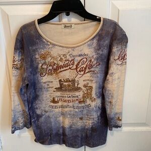 Scooped Neck Coffee Inspired Top